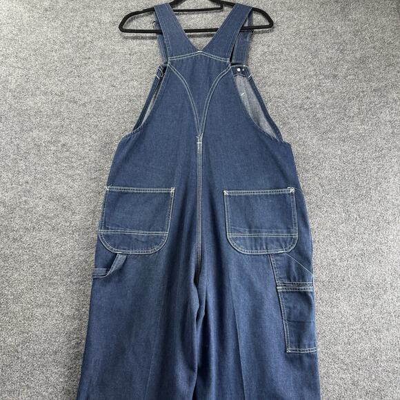 Vintage 90s Sears And Roebucks Denim Jeans Overalls Bibs Carpenter Baggy 36x32 - Picture 4 of 10
